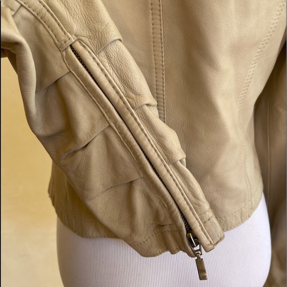 ITALIAN GLOVE SOFT LEATHER JACKET Tan Neutral Lightweight Unlined Womans M ITALY - Picture 11 of 12